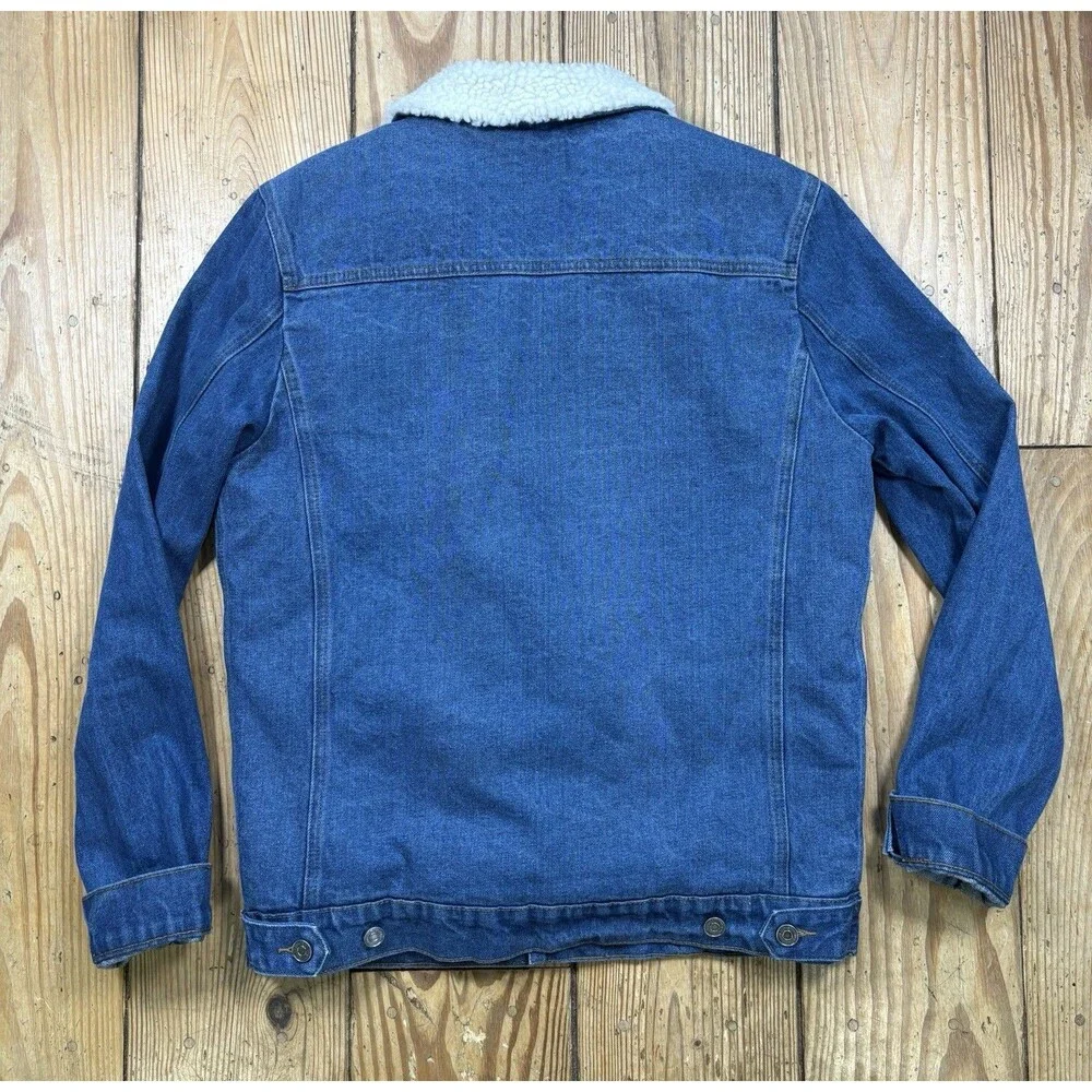 Blakely Mens Blue Jean Denim Jacket Sherpa Fleece Lined Trucker size Medium